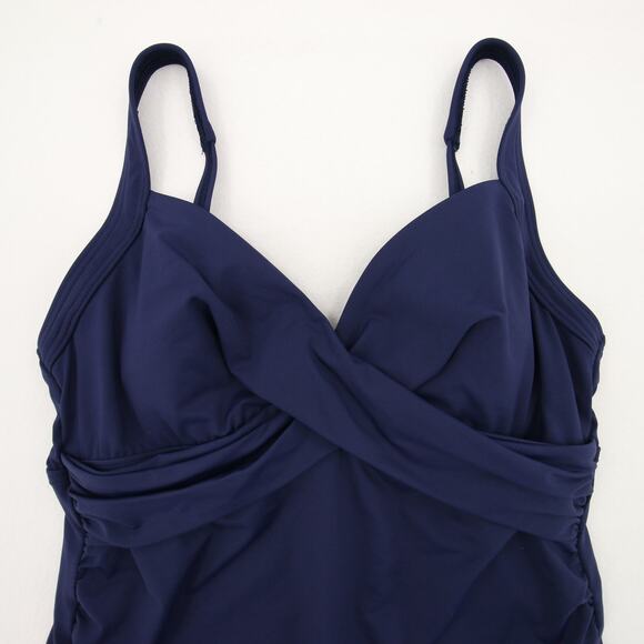 Lands' End Women's Swim Top in Navy Blue - Picture 2 of 9